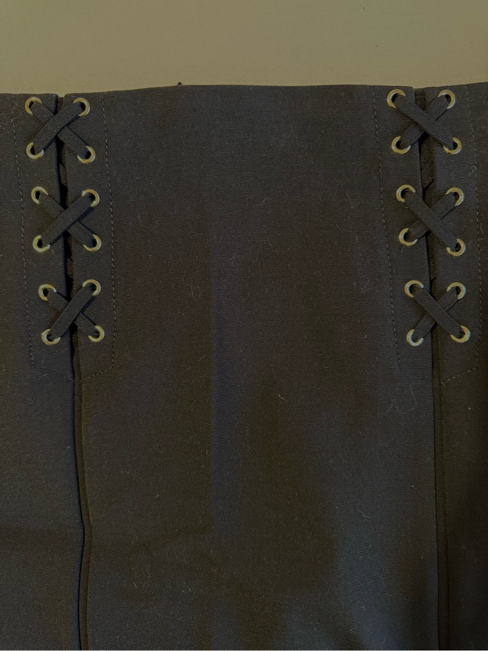 White House Black Market Black Lace-Up Pencil Skirt Size 8 - Picture 9 of 10